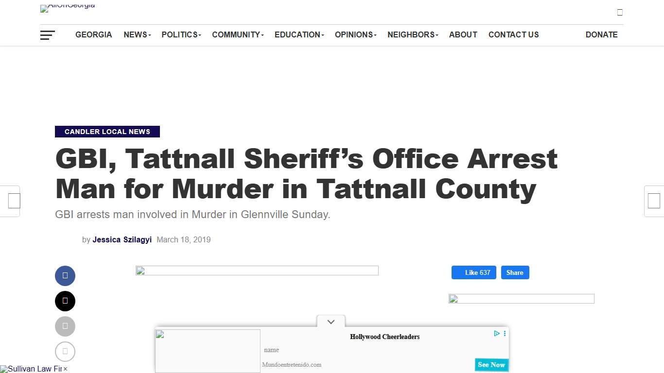GBI, Tattnall Sheriff's Office Arrest Man for Murder in Tattnall County - AllOnGeorgia