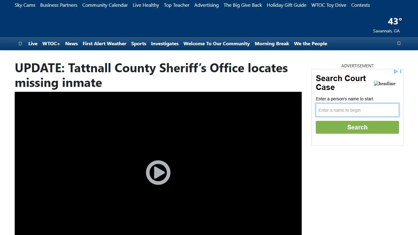 UPDATE: Tattnall County Sheriff’s Office locates missing inmate