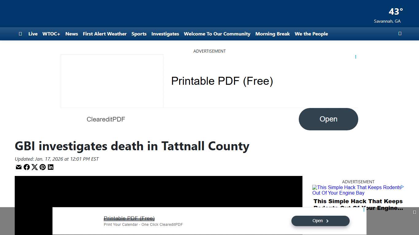 GBI investigates death in Tattnall County